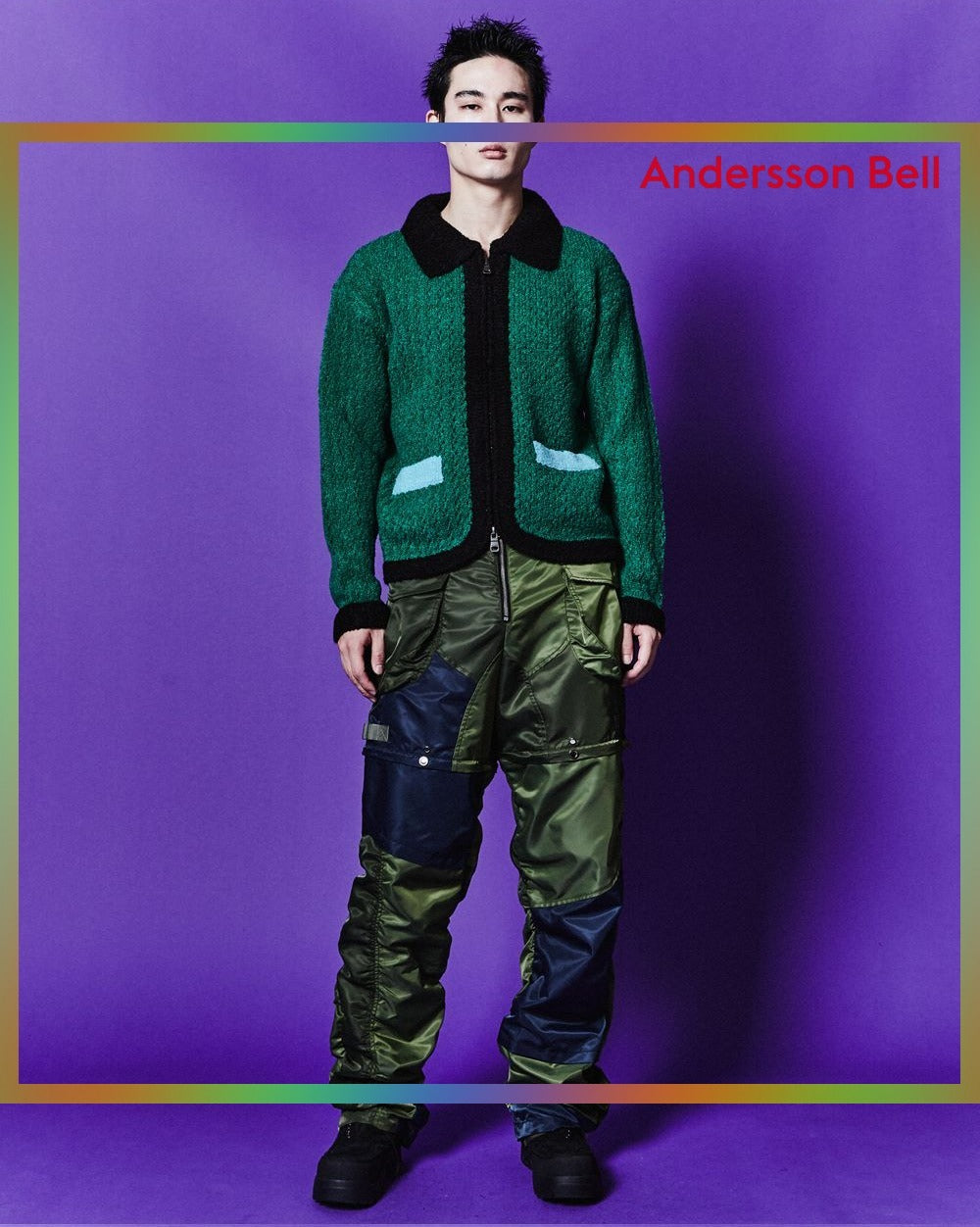 【ANDERSSON BELL】エラス・カラーブロックカーディガン 2COLORS