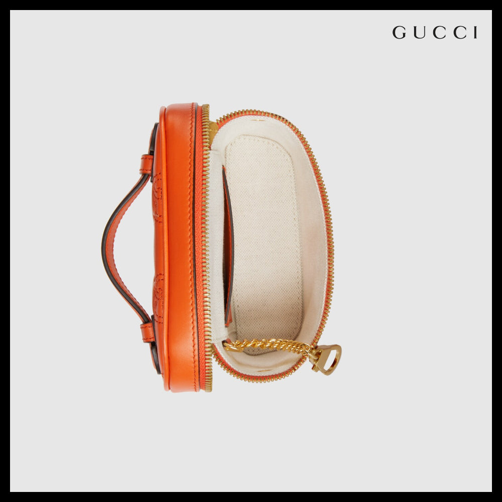 【GUCCI】GG Matelasse Top Handle Mini Bag Orange