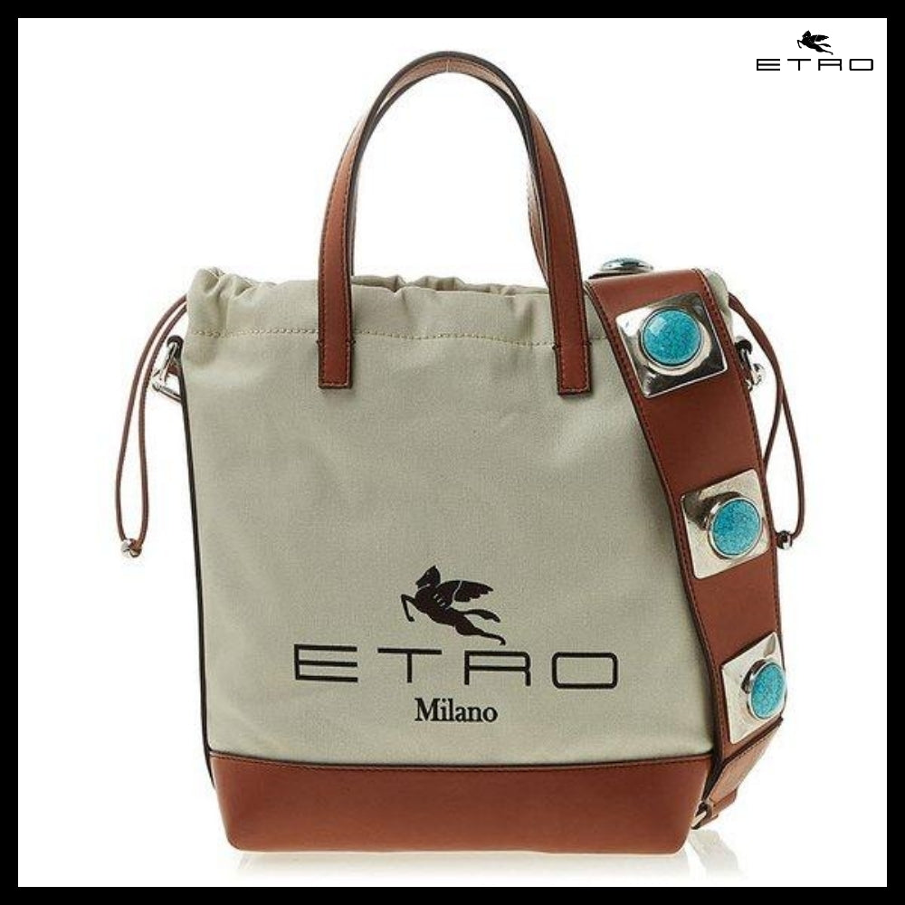 【ETRO】Logo Cotton Bucket Bag