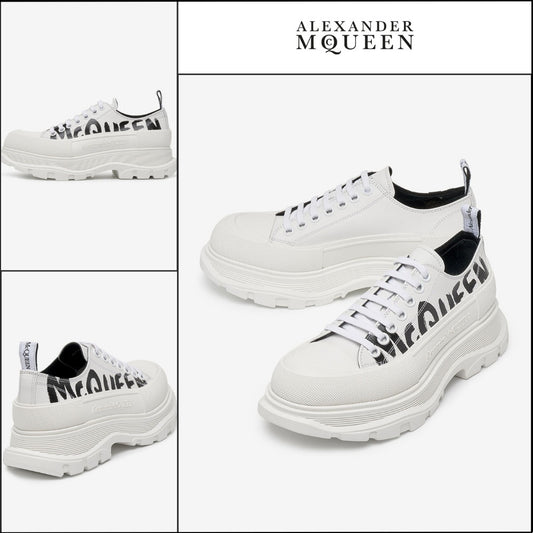 【Alexander Mcqueen】Tread Slick Lace-Up Sneakers White