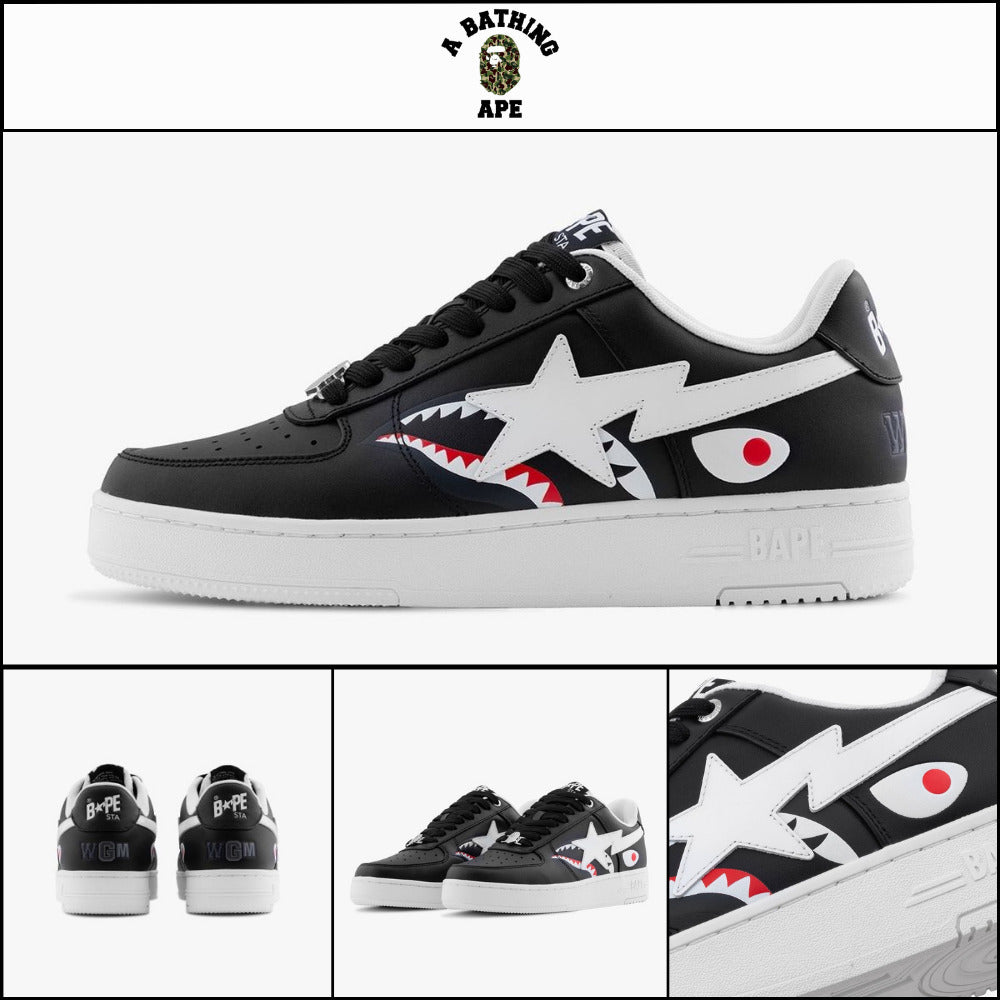 【A BATHING APE】Bape Star Shark Black Sneakers