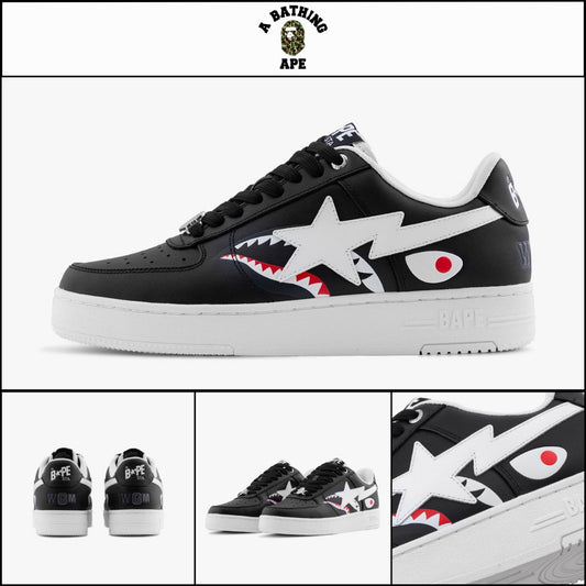 【A BATHING APE】Bape Star Shark Black Sneakers