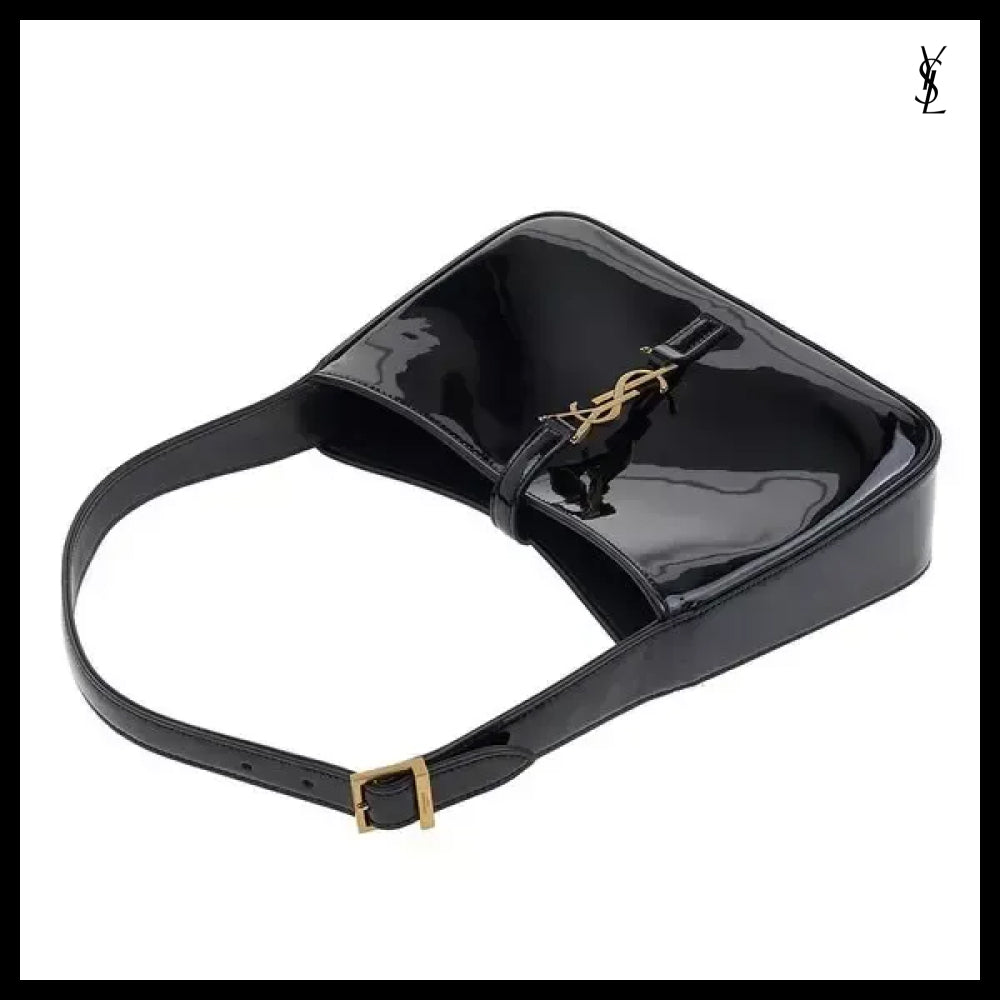 【SAINT LAURENT】Women's LE 5 A 7 Shiny Hobo Bag