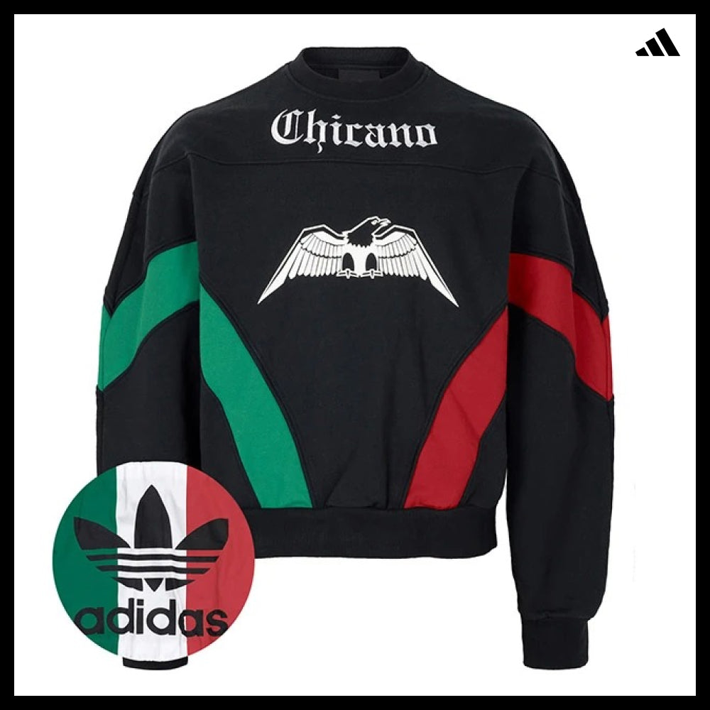 【ADIDAS 】Black Basketball Crewneck Sweatshirt