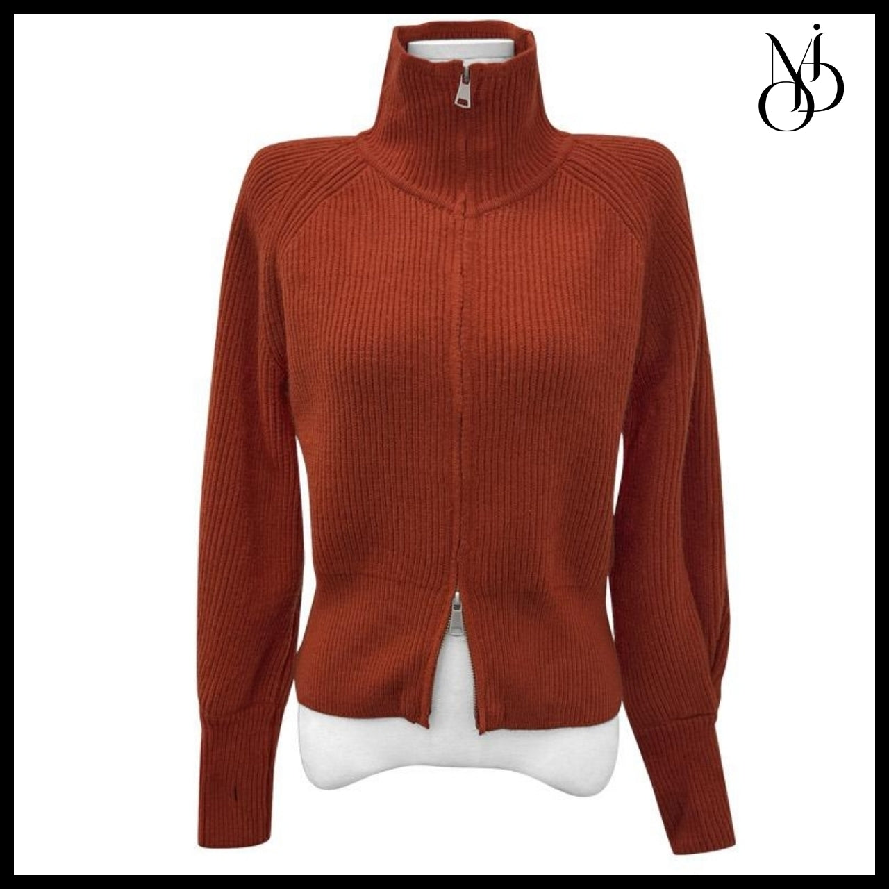 【MODIMOOD】Turtleneck Two-Way Pintuck Sleeve Knit Zip-Up