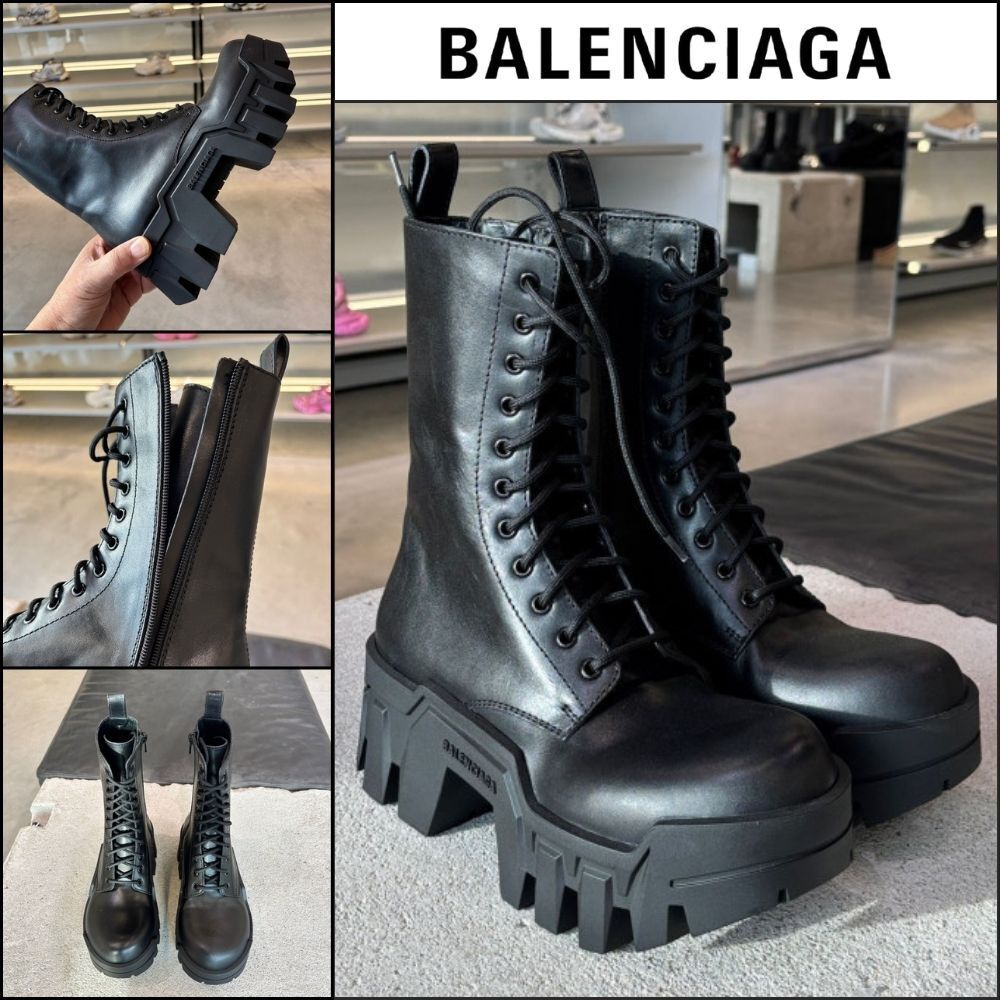 【BALENCIAGA】Bulldozer Lace-Up Boot Black