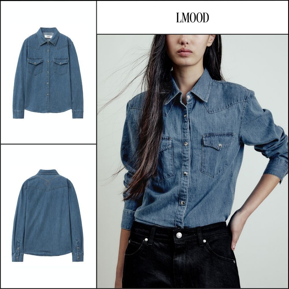 【LMOOD】W Stewart Western Denim Shirt Classic Blue