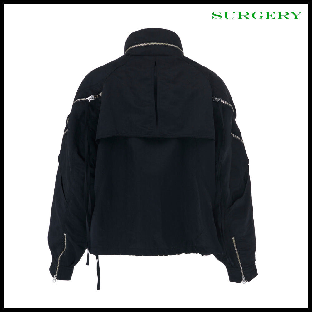 【SURGERY】Biker Embossing Puffer Jacket Black