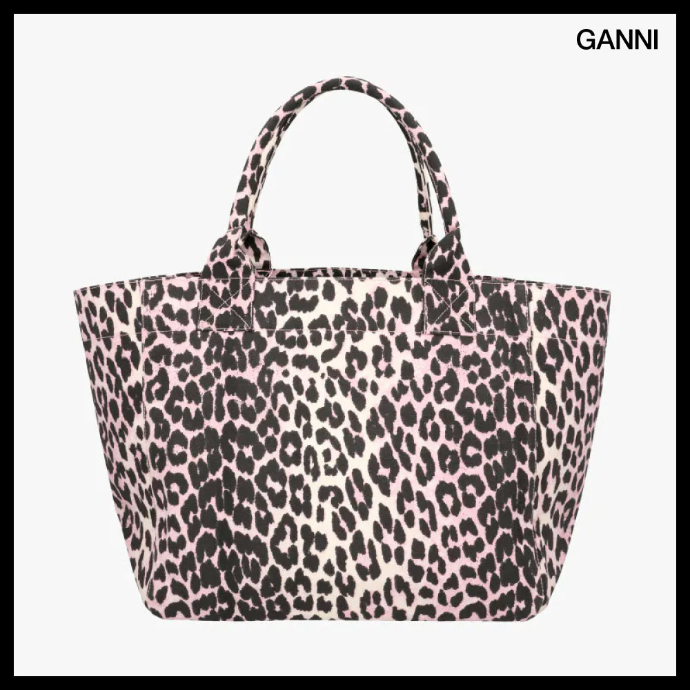 【Ganni】Leopard Print Medium Shopper Tote leopard shopper