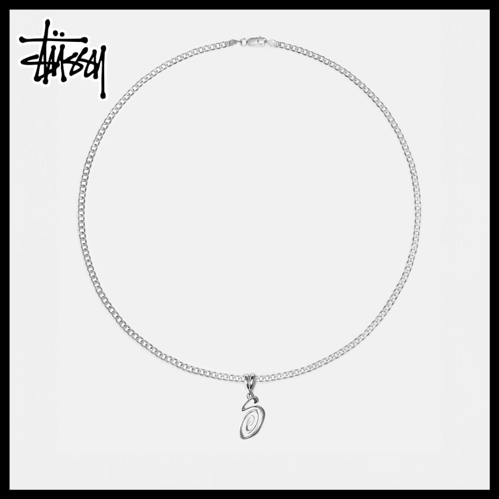 【STUSSY】SWIRLY S CHAIN STERLING ネックレス 正規品