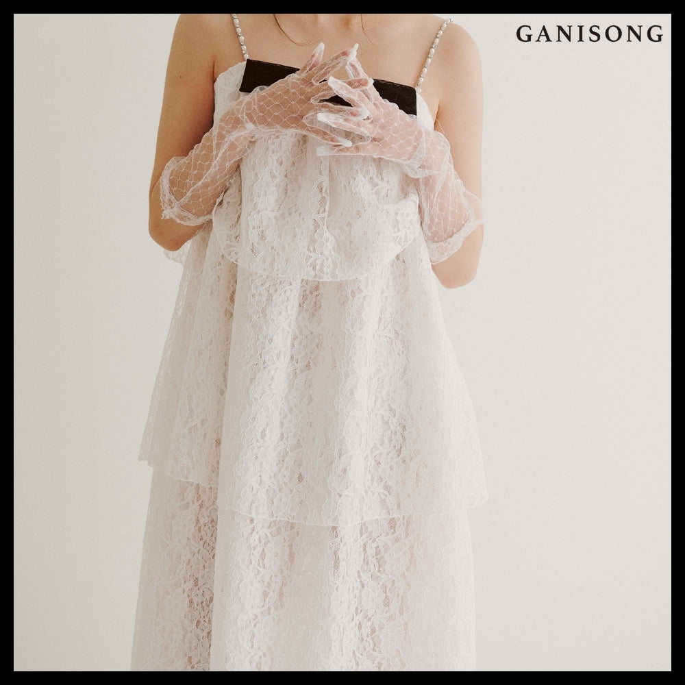 【GANISONG】Bridal Layerd Wedding Cake Dress White