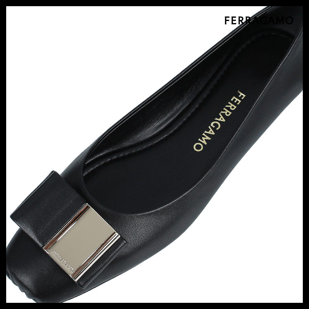 【FERRAGAMO】 Double Bow Ballet Flats