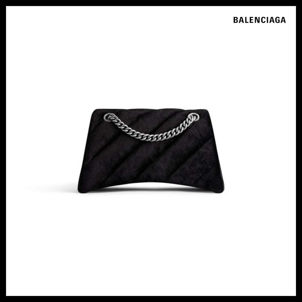 【BALENCIAGA】Crush Small Chain Bag Quilted Velvet Jersey