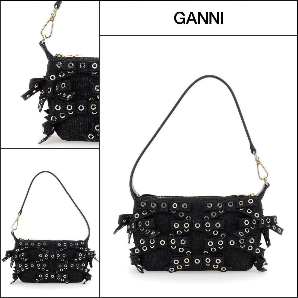 【Ganni】BUTTERFLY アイレットボウデニムショルダーバッグ