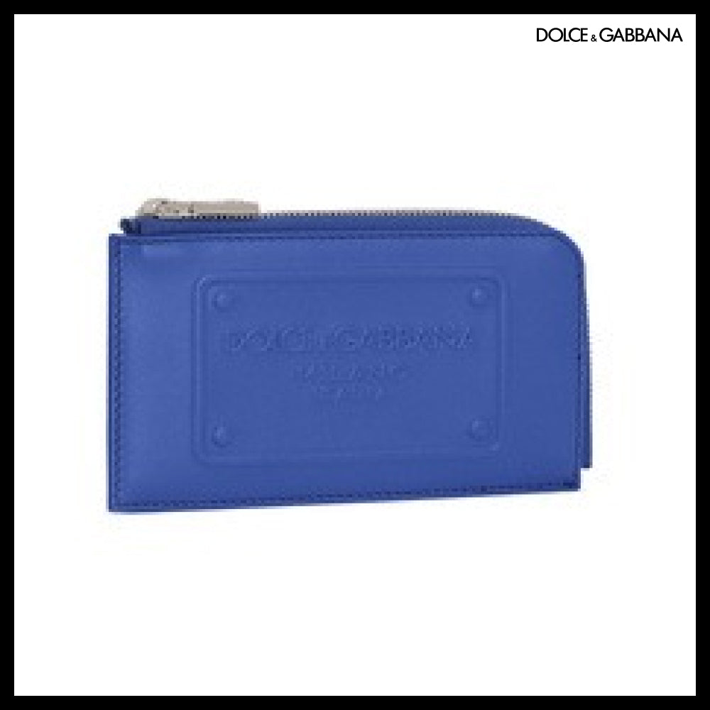 【Dolce & Gabbana】CALFSKIN CARD HOLDER WITH RAISED LOGO