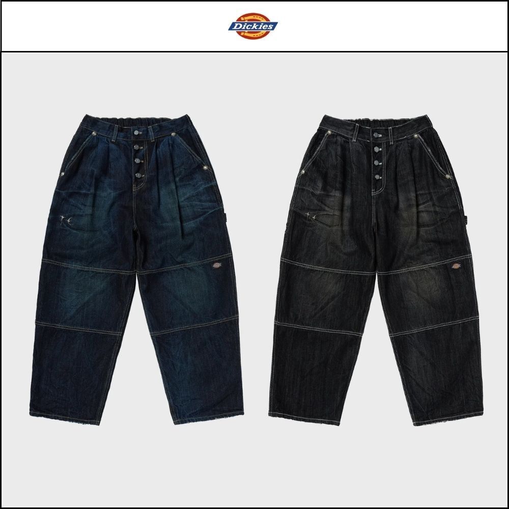 【Dickies 】Double Knee Washed Denim Pants - 2 Colors