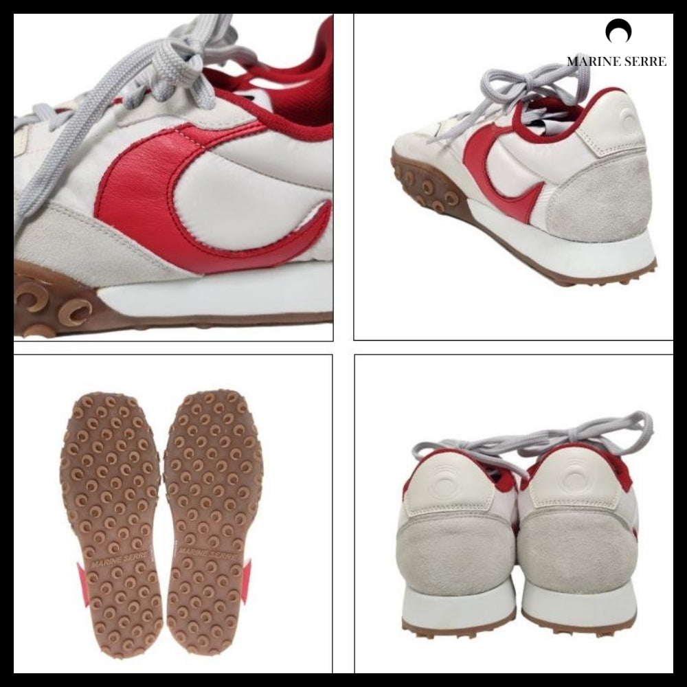 【MARINE SERRE】Unisex Red White Moonwalk Sneakers