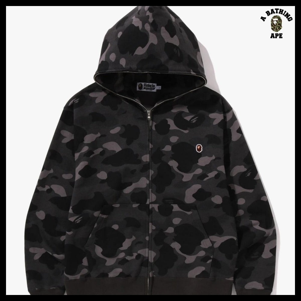 【A BATHING APE】One Point Color Camo Crop Full Zip Hoodie