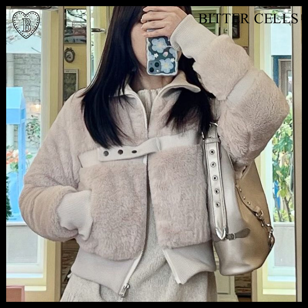 【BITTER CELLS】PUPPY CROP JACKET CREAM