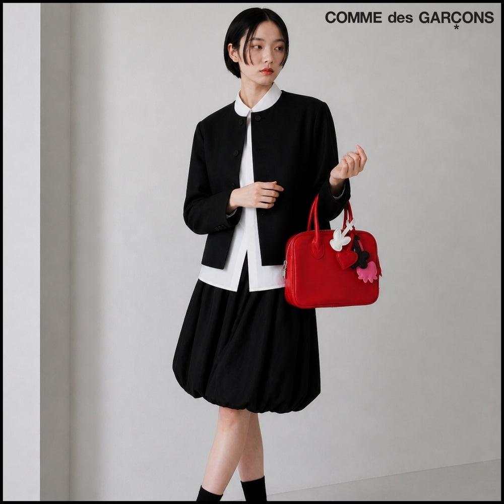 【COMME DES GARCONS】Small Zip Handbag Red
