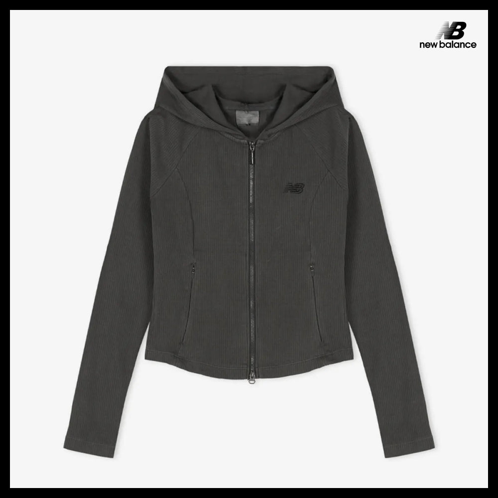 【New Balance】Women's Soft Fresh Ribbed Hooded Two Way Zip