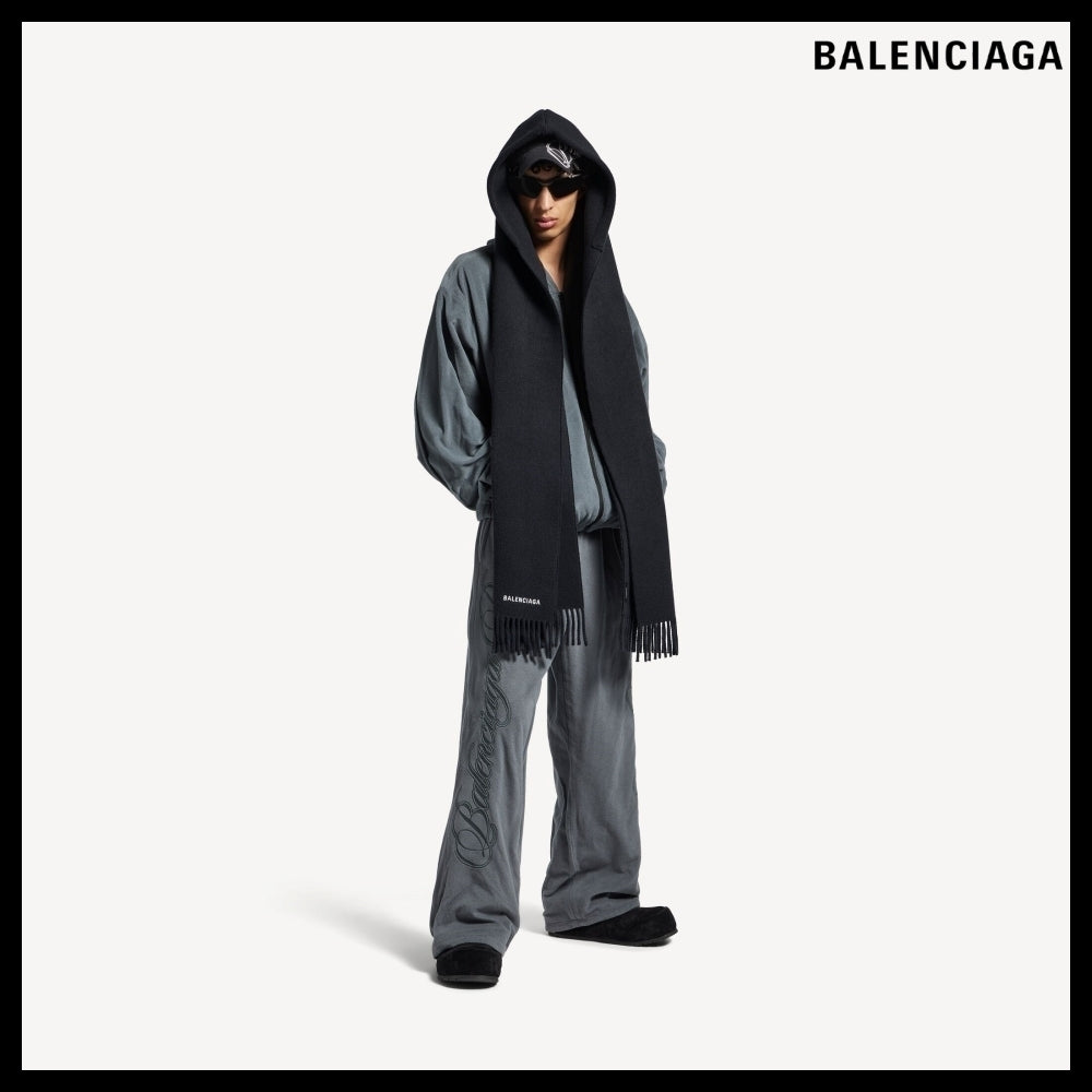 【BALENCIAGA】Hooded Scarf Black