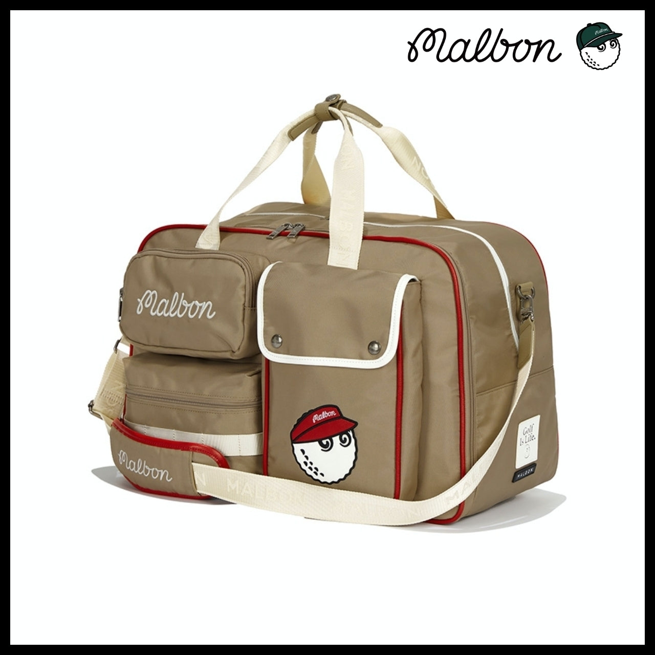 【Malbon Golf】Multi-Pocket Boston Bag 2Colors
