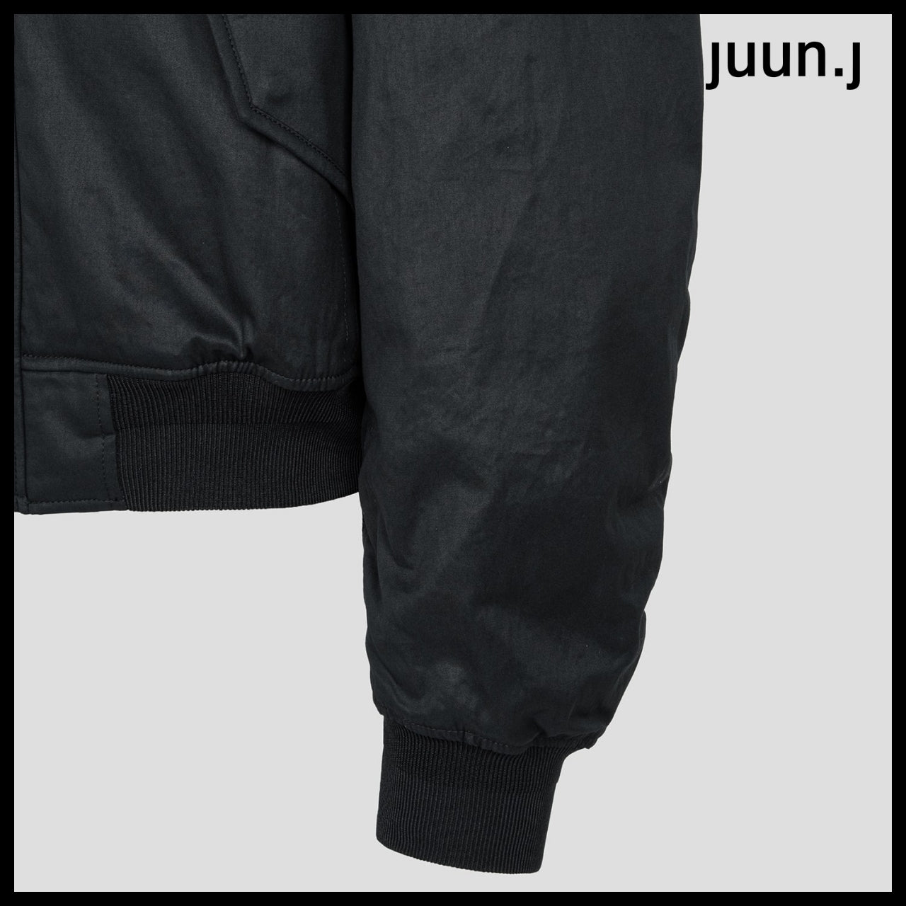 【JUUN.J】Cotton Stand Collar Flight Jumper Black