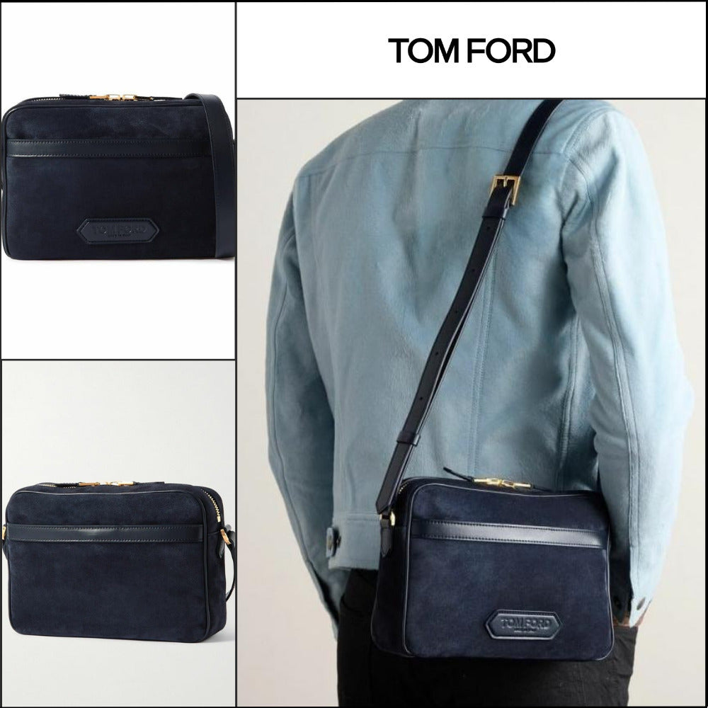 【TOM FORD】MESSENGER BAG SUEDE BLUE