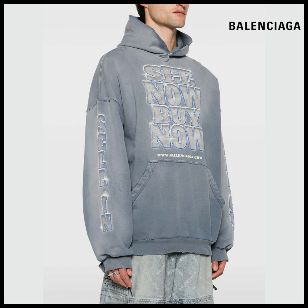 【BALENCIAGA】See Now Buy Now Hoodie Blue