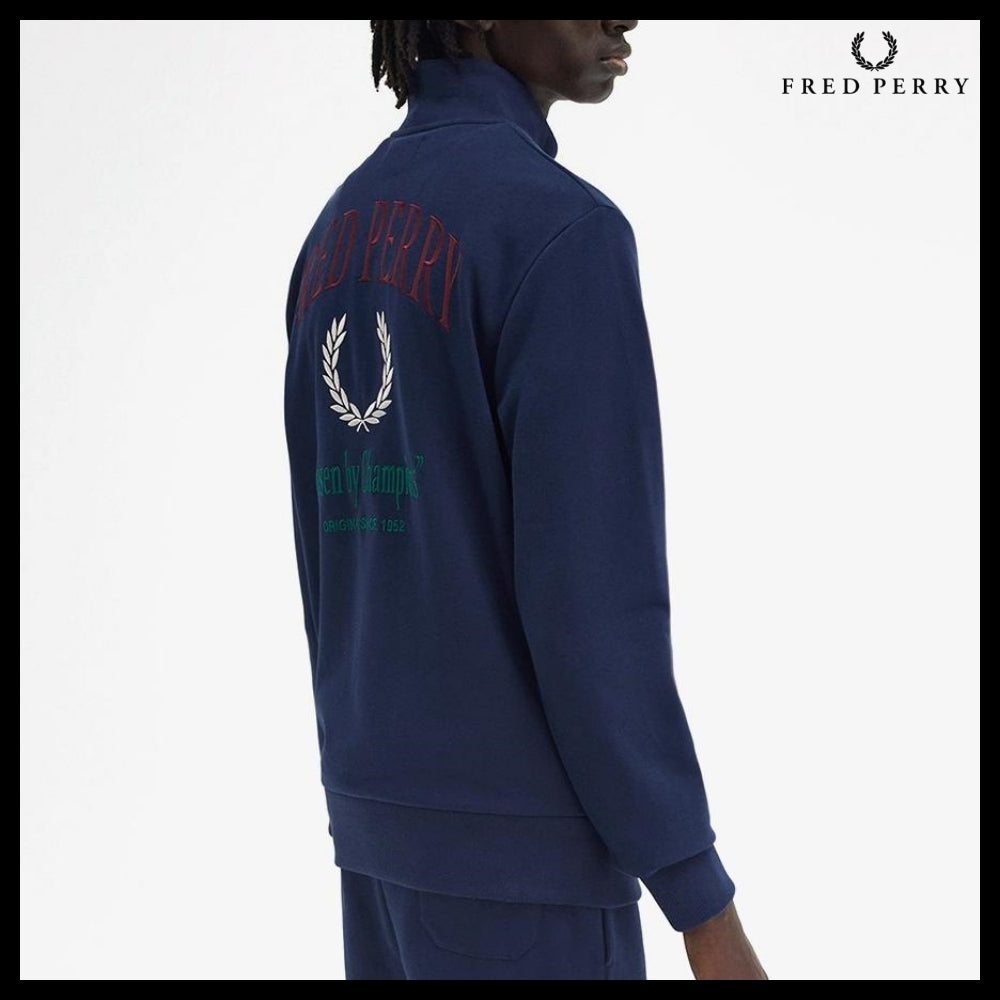 【FRED PERRY】ClubhouseEmbroideredChampionHalfzipSweatshirt