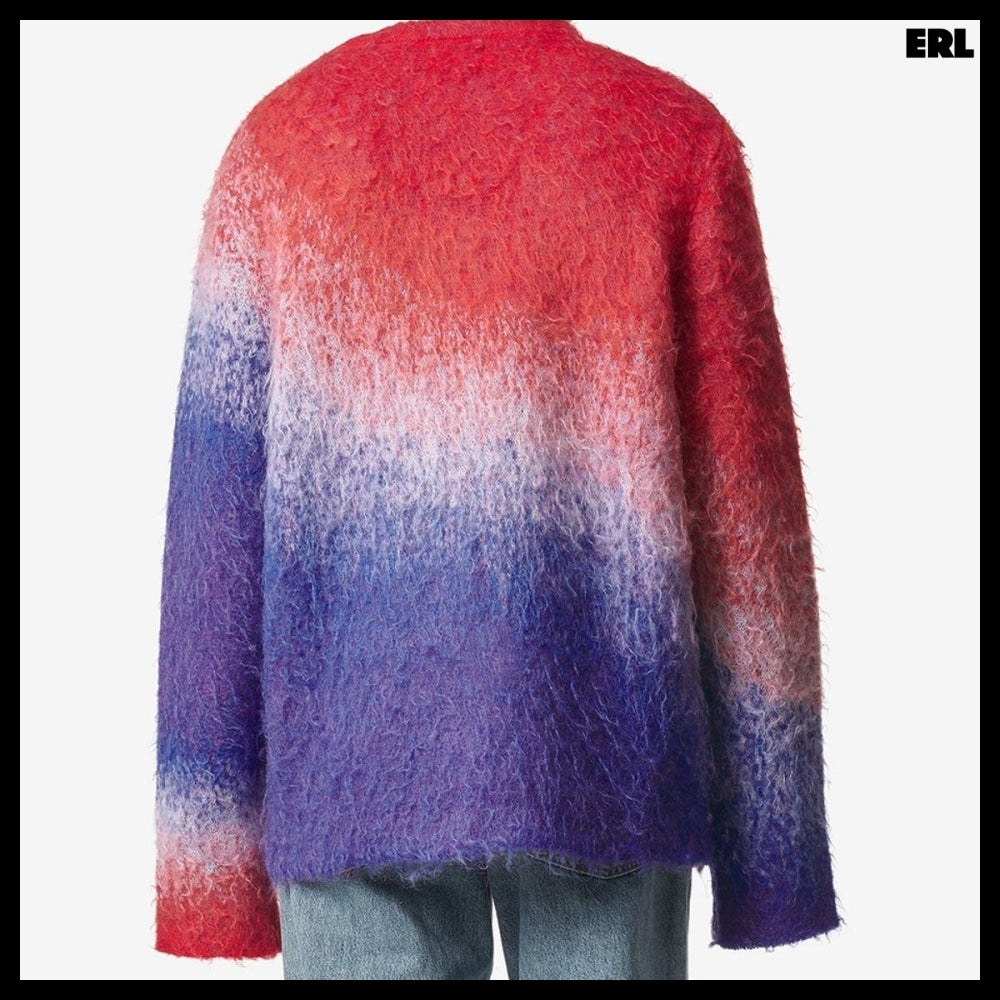 【ERL】Gradient Mohair Blend Knit Red