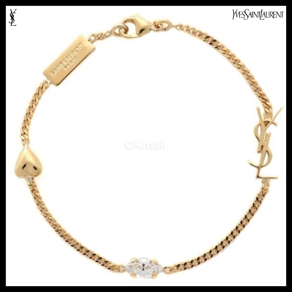【SAINT LAURENT PARIS】YSL Heart Charm Bracelet