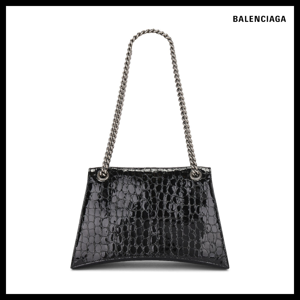 【BALENCIAGA】Crocodile Embossed Crush Medium Chain Bag