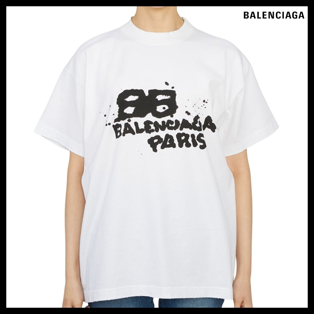 【BALENCIAGA 】Hand-Drawn BB Icon Crewneck T-Shirt MediumFit