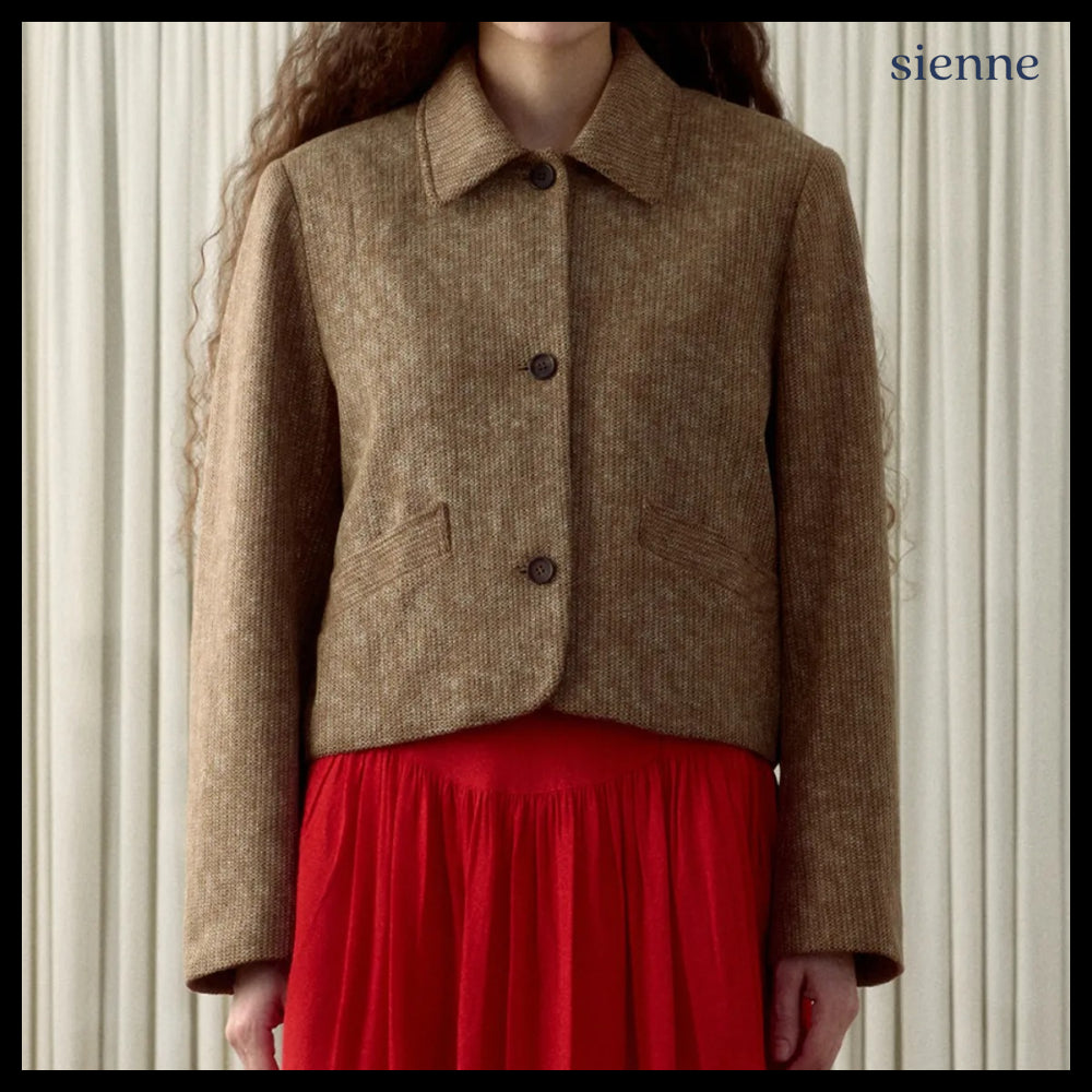 【SIENNE】German Knitted Jacket Brown