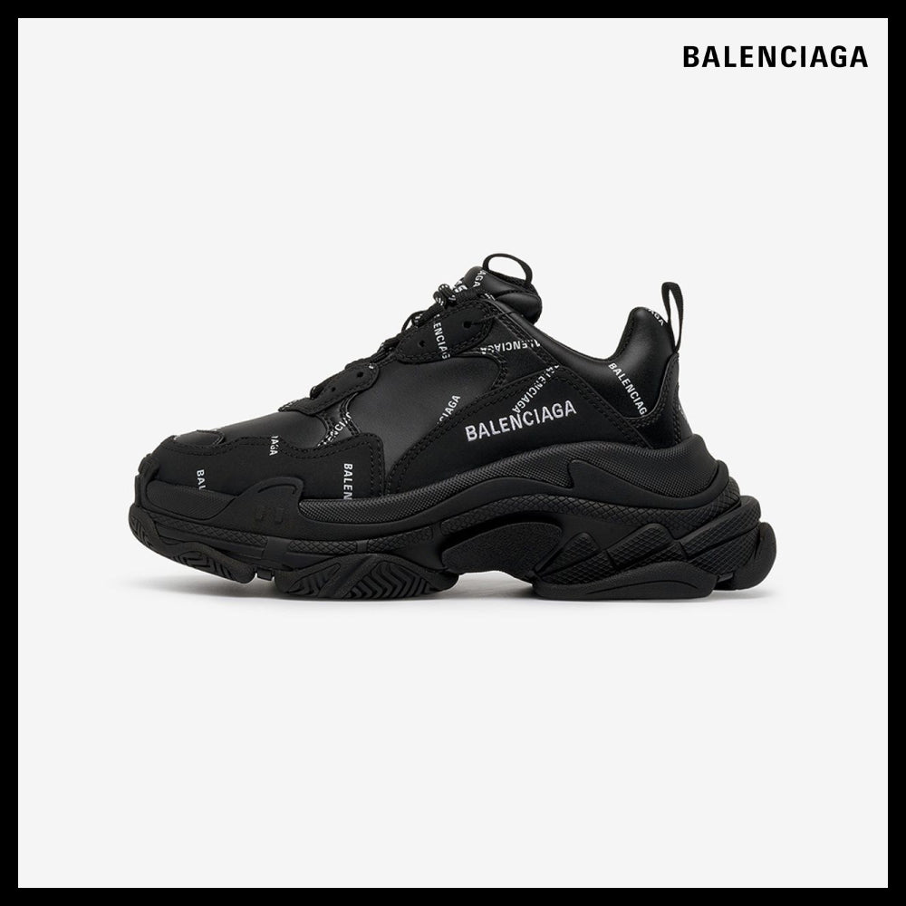 【BALENCIAGA】Triple S Sneaker Allover Logo Black
