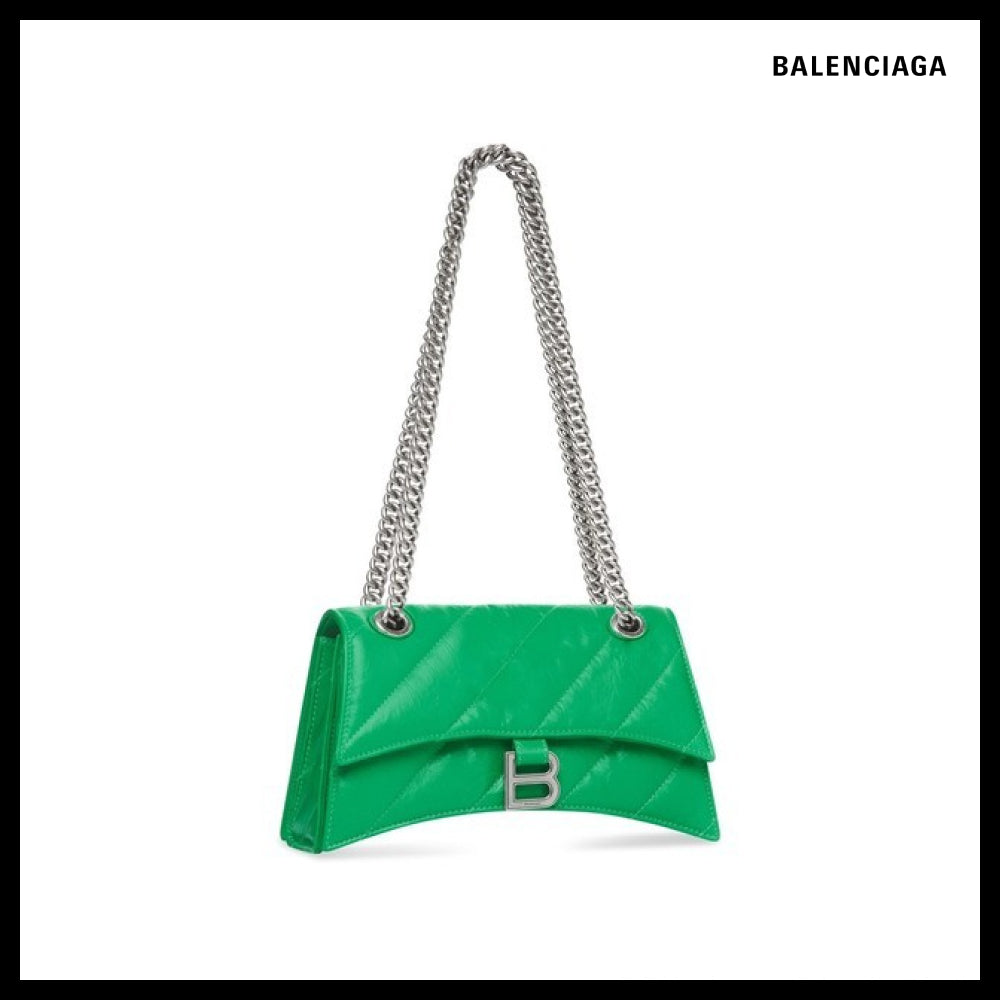 【BALENCIAGA】Crush Small Chain Bag Quilted Green