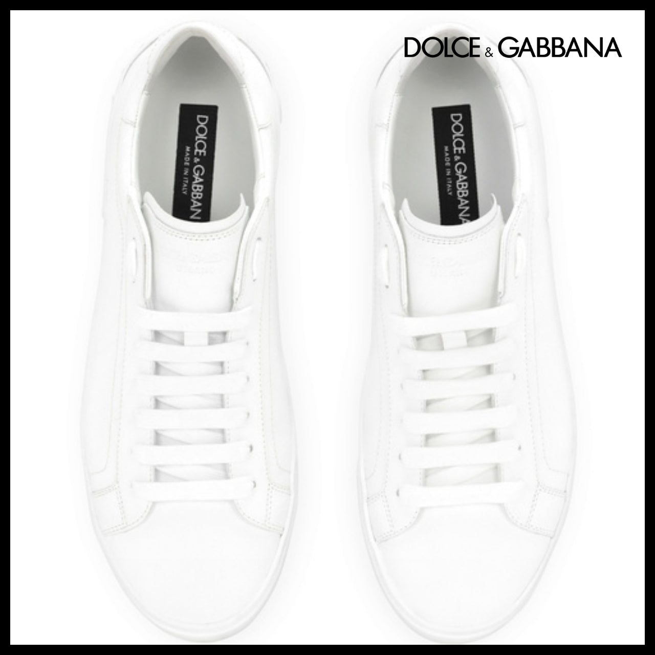 【Dolce & Gabbana】PORTOFINO VINTAGE CALFSKIN SNEAKERS