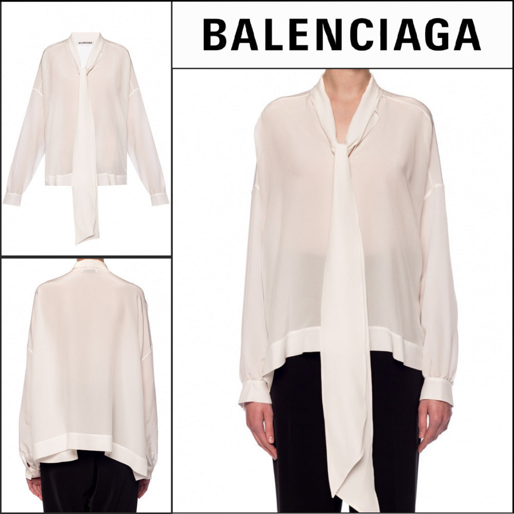 【BALENCIAGA】Fluid Vareuse White Shirt