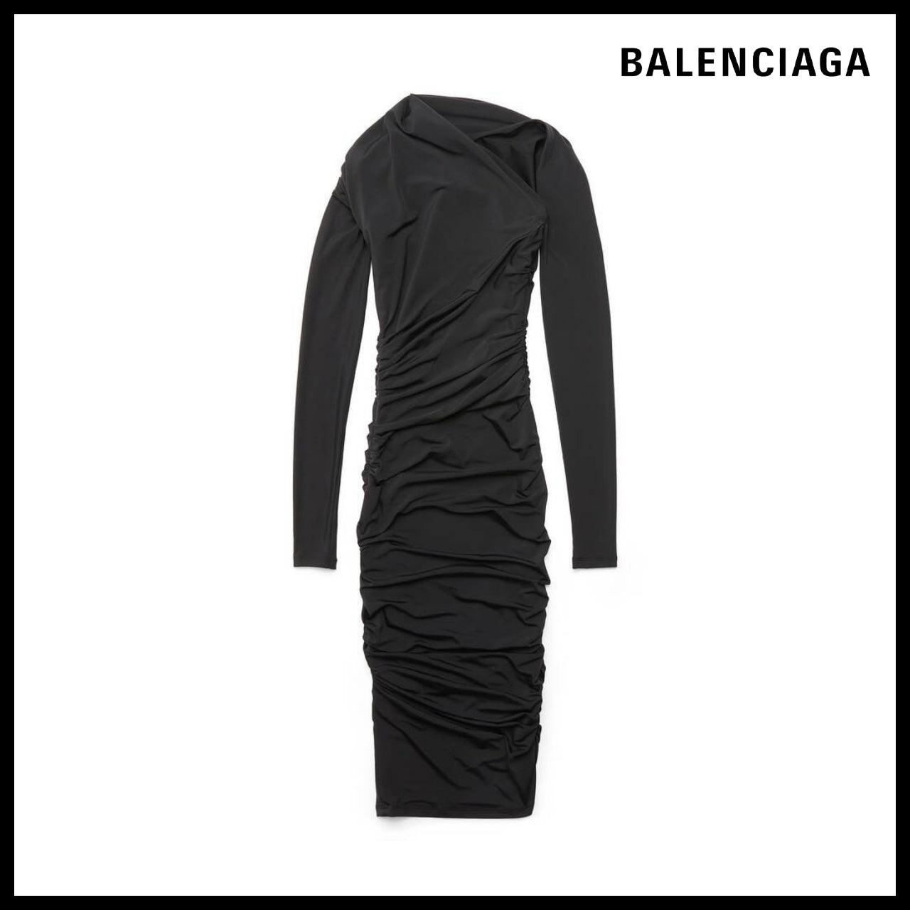 【BALENCIAGA】Twisted Mini Dress Black