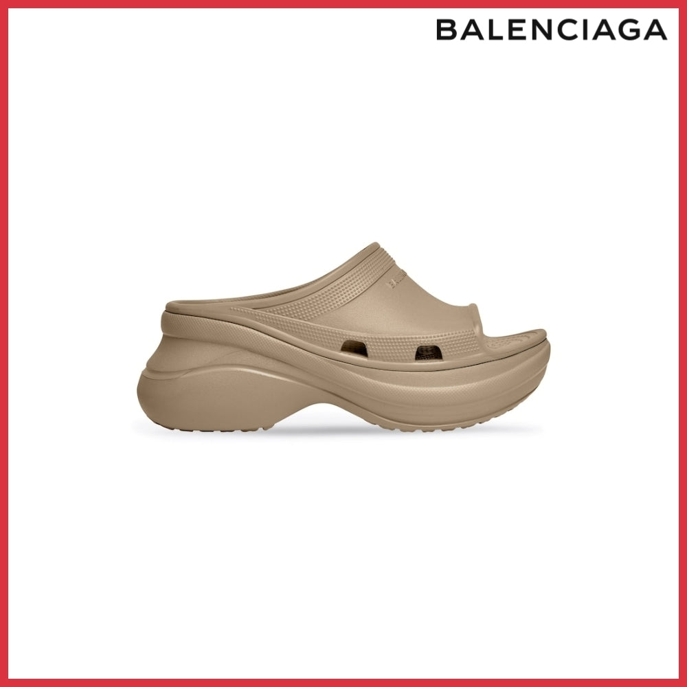 【Balenciaga】Pool Crocs Slide Sandal Beige