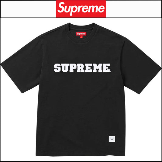 【Supreme】Collegiate Applique Short Sleeve Top Black 25FW