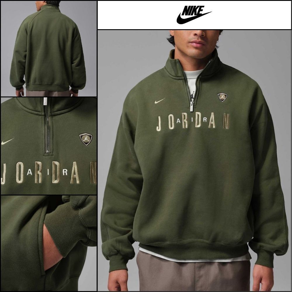【NIKE】Flight Graphic Fleece 1/4 Zip M Cargo Khaki Khaki