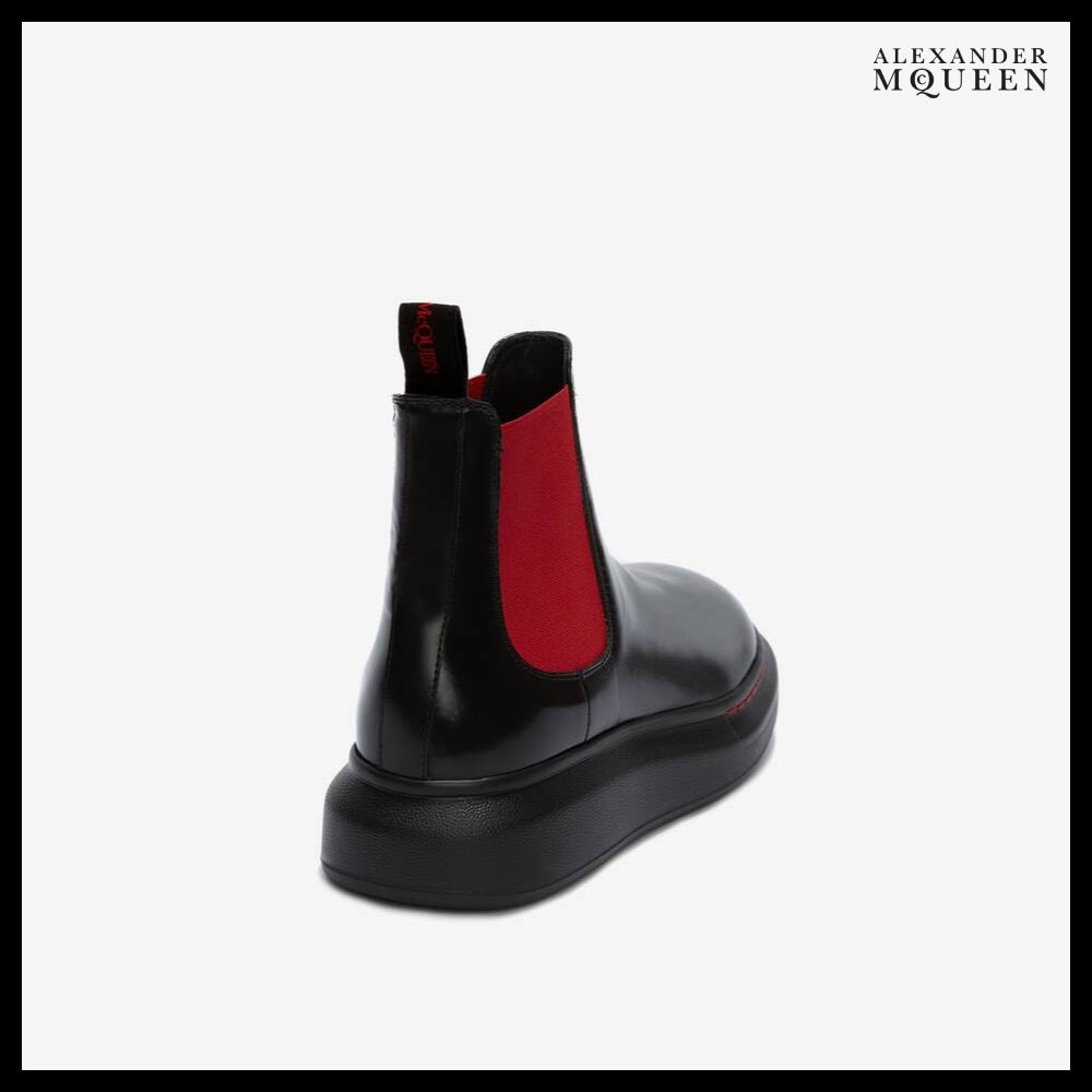 【Alexander Mcqueen】Hybrid Chelsea Boots in Black/Red