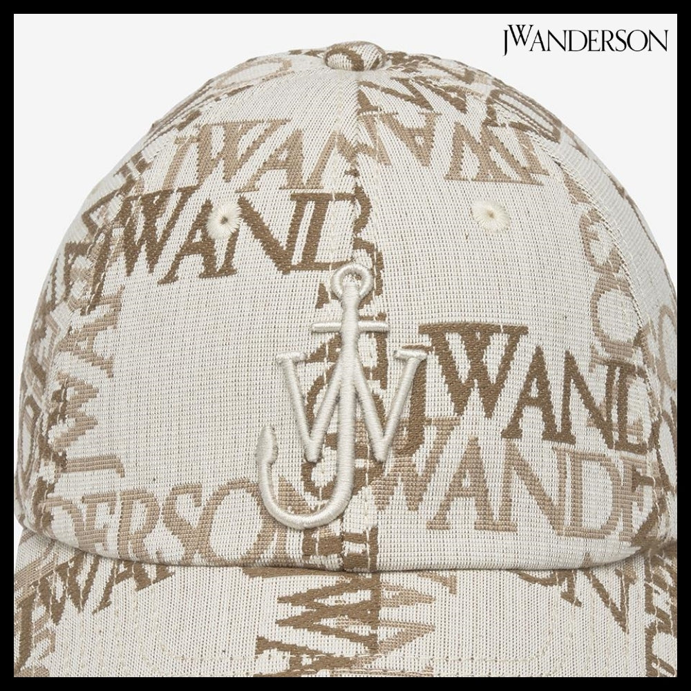 【J W ANDERSON】LOGO GRID JACQUARD BALL CAP NATURAL PECAN