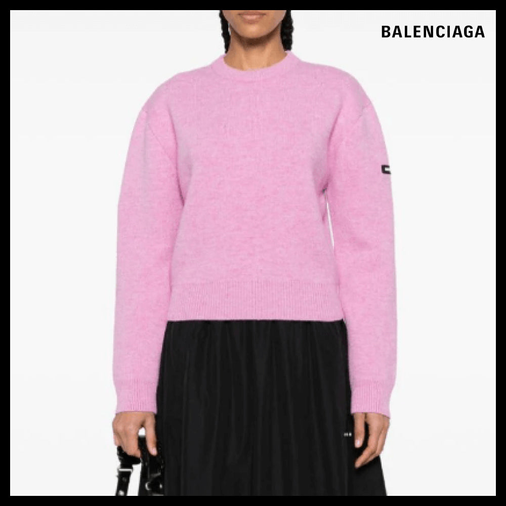 【BALENCIAGA】Wool Crewneck Sweater Pink