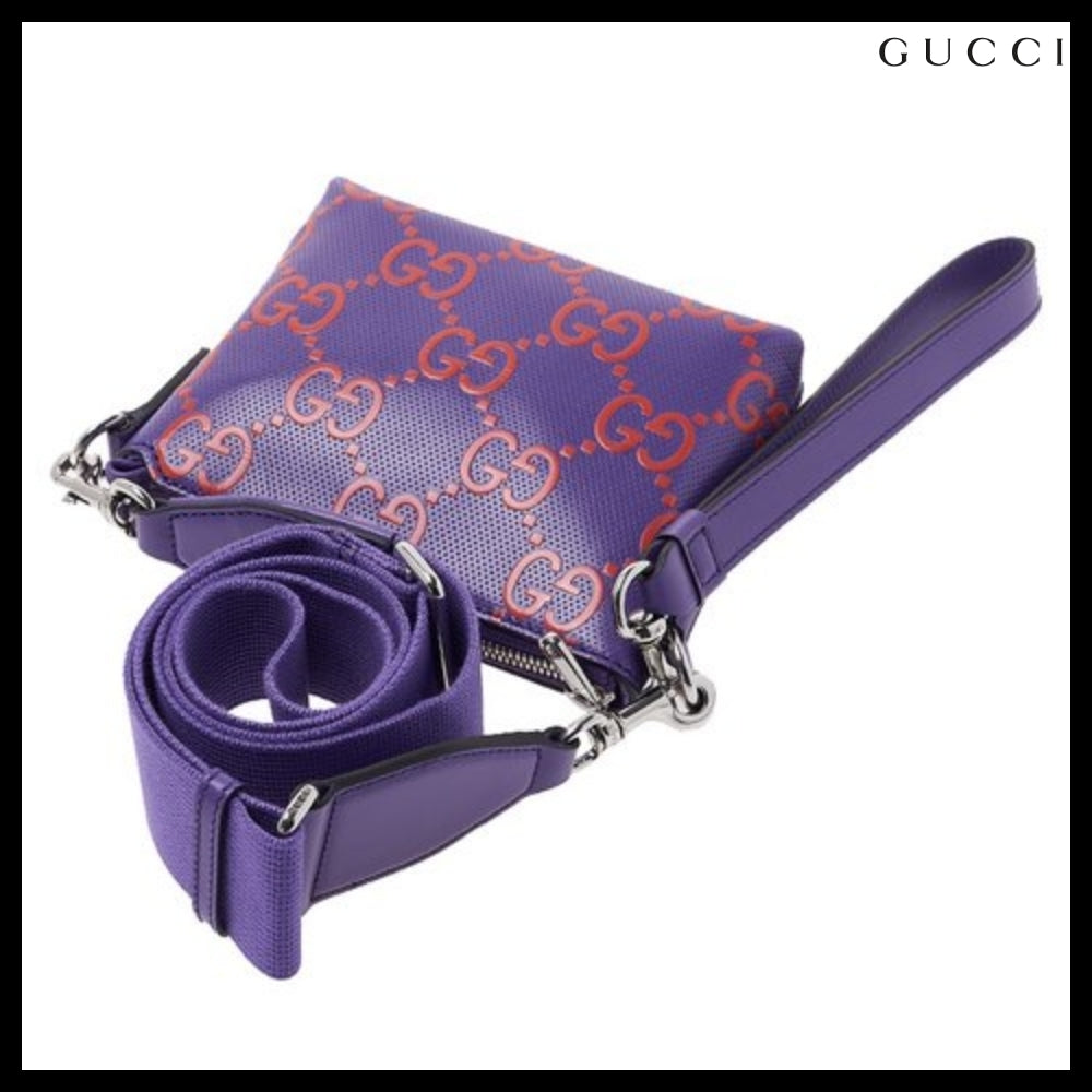 【GUCCI 】Tennis 20 GG Embossed Two-Tone Messenger Bag