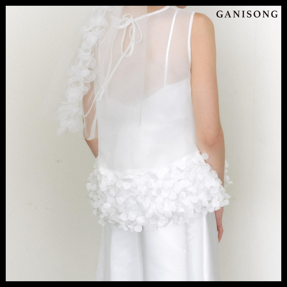 【GANISONG】Bridal Susu Vest Dress White
