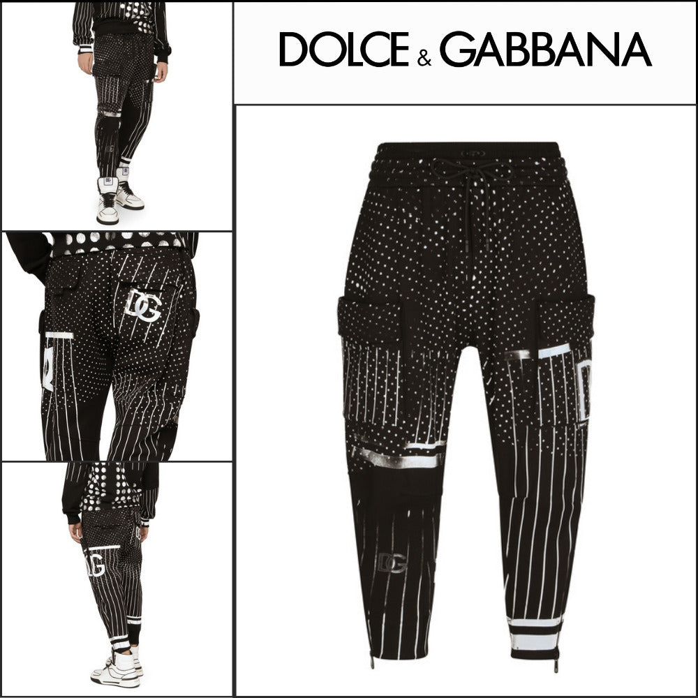 【Dolce & Gabbana】PRINTED TECHNICAL JERSEY CARGO PANTS